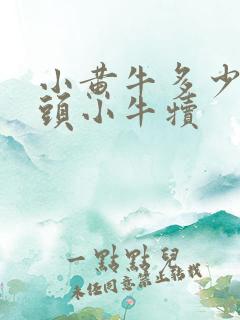 小黄牛多少钱一头小牛犊