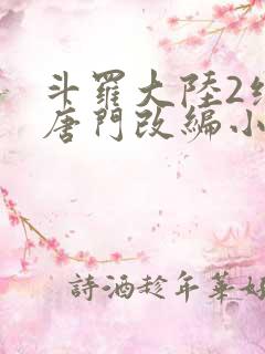 斗罗大陆2绝世唐门改编小说