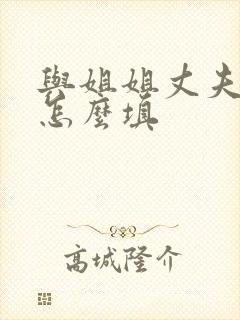 与姐姐丈夫关系怎么填