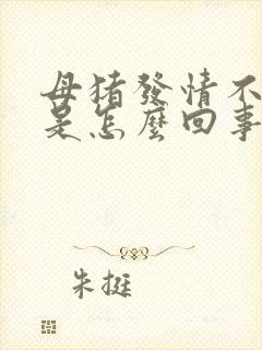 母猪发情不静立是怎么回事