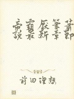 帝霸厌笔萧生小说最新章节