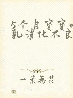 5个月宝宝吃母乳消化不良怎么办