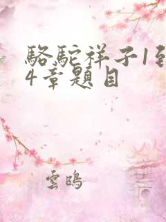 骆驼祥子1到24章题目