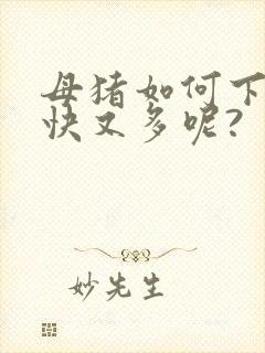 母猪如何下奶又快又多呢?