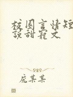 校园言情短篇小说甜宠文