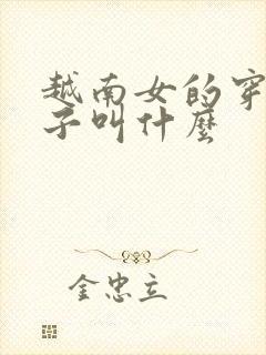 越南女的穿的裙子叫什么