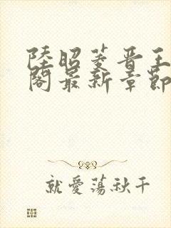 陆昭菱晋王笔趣阁最新章节更新时间