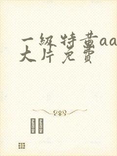 一级特黄aaa大片免费