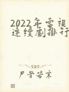 2022年电视连续剧排行榜前十名