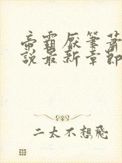 帝霸厌笔萧生小说最新章节在线