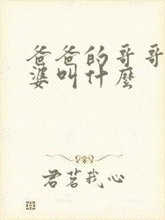 爸爸的哥哥的老婆叫什么