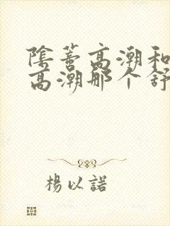 阴蒂高潮和阴道高潮那个舒服