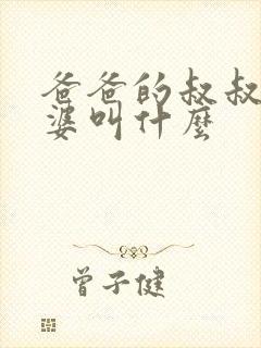 爸爸的叔叔的老婆叫什么