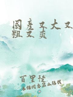 国产又大又硬又粗又爽