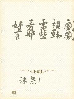 好看电视剧推荐有哪些韩剧