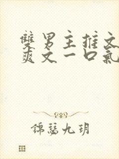 双男主推文完结爽文一口气看完