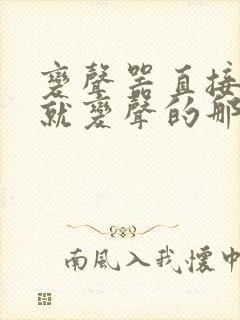 变声器直接说话就变声的那种