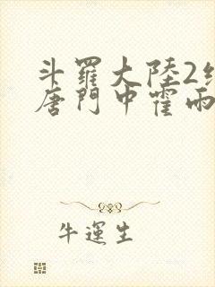 斗罗大陆2绝世唐门中霍雨浩