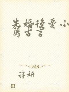 先婚后爱小说推荐古言