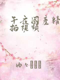 午夜国产精品自拍视频