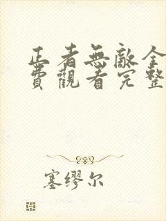 正者无敌全集免费观看完整版