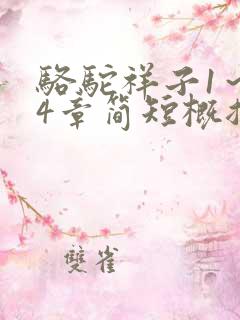 骆驼祥子1～24章简短概括