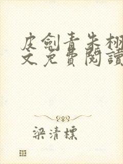 皮剑青朱栩诺全文免费阅读无弹窗