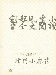 剑起风云小说免费全文阅读