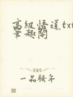 高级悟道txt笔趣阁