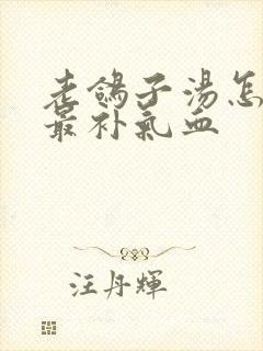 老鸽子汤怎么炖最补气血