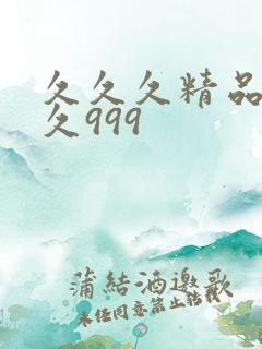 久久久精品久久久999