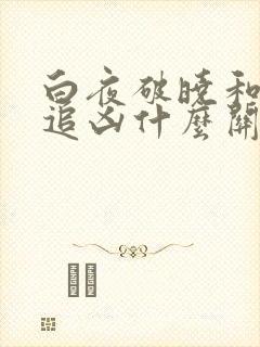 白夜破晓和白夜追凶什么关系