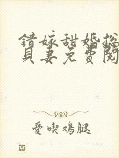 错嫁甜婚总裁宝贝妻免费阅读