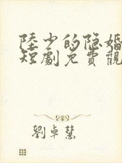 陆少的隐婚罪妻短剧免费观看