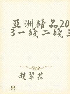 亚洲精品2023一线二线三线
