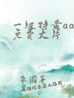一级特黄aaa免费大片