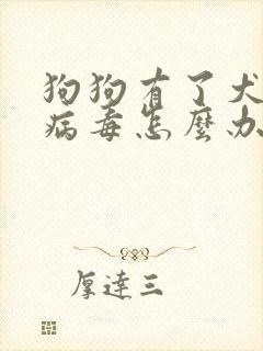 狗狗有了犬瘟的病毒怎么办