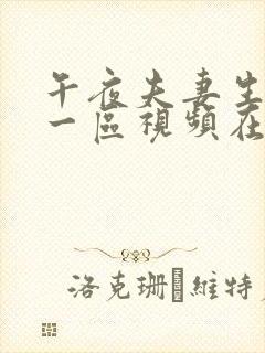 午夜夫妻生活片一区视频在线观看