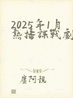 2025年1月热播谍战剧