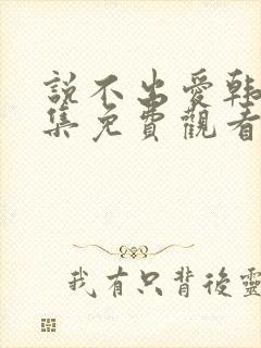 说不出爱韩剧全集免费观看