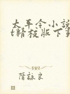 太平令小说txt精校版下载