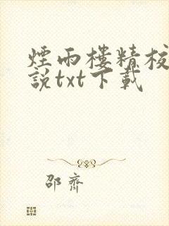 烟雨楼精校版小说txt下载