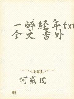 一醉经年txt全文 番外