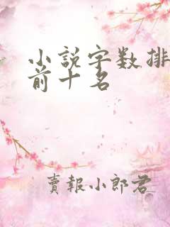 小说字数排行榜前十名