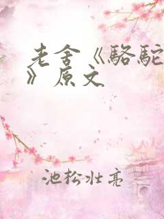 老舍《骆驼祥子》原文