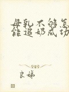 母乳不够怎样还能追奶成功