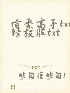 偷香高手txt精校版txt