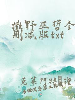 撒野巫哲全文无删减版txt