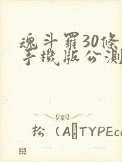 魂斗罗30条命手机版公测下载