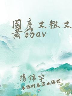 国产又粗又猛又黄的av